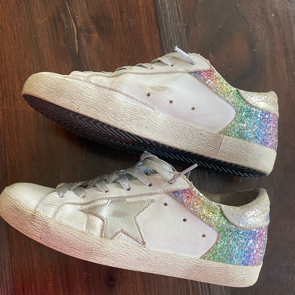 Golden Goose Glittery Silver Sneakers - Picture 8 of 9